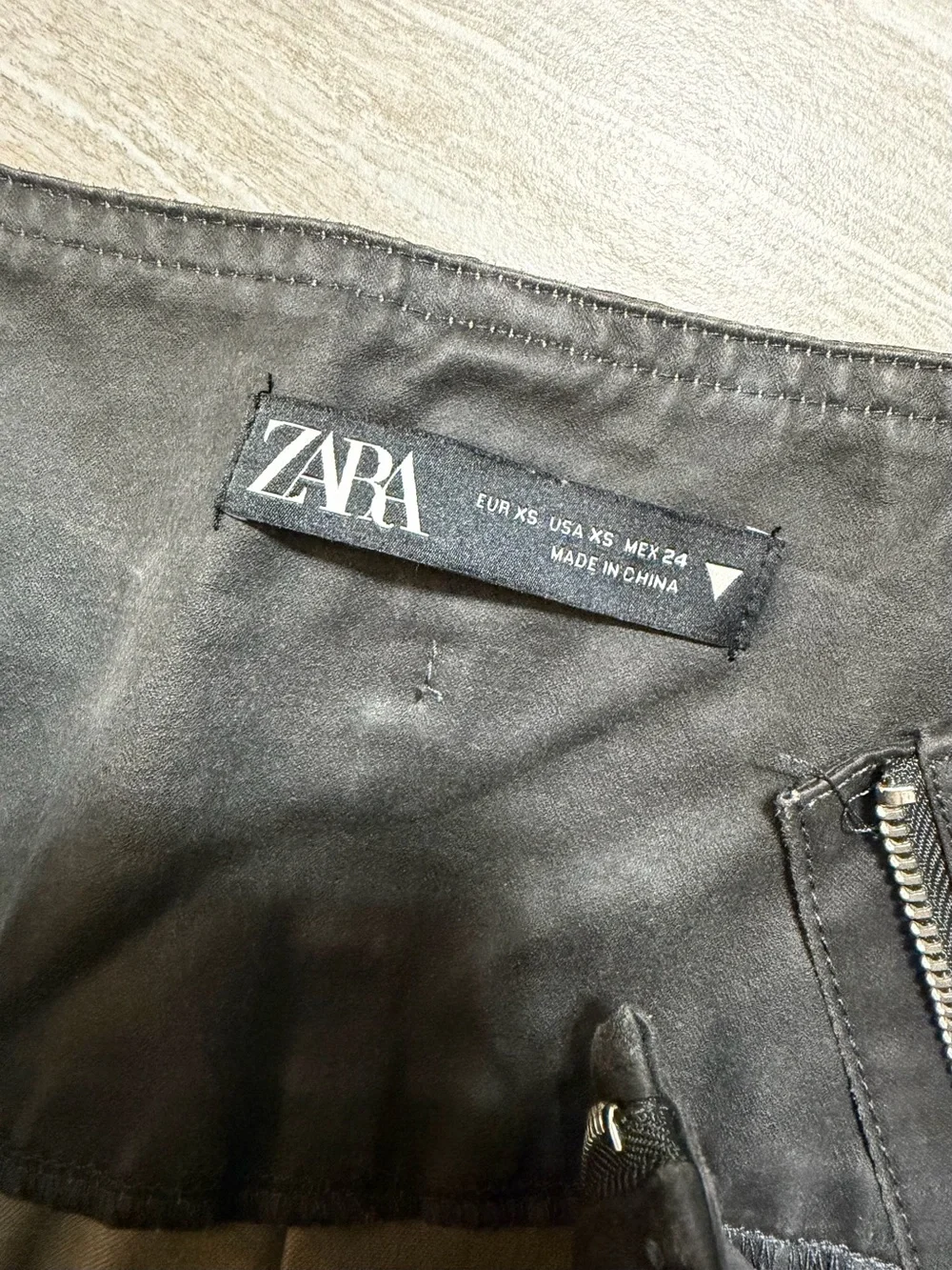 Zara Black Pleated Mini Skirt with Slim Belt